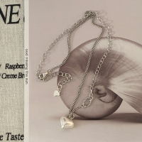 S925纯银不规则爱心锁链项链女个性独特锁骨链甜酷设计感颈链送女朋友老婆情人节七夕生日礼物