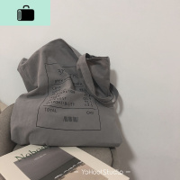 YOHOO! /ins韩不普通灰色简约风 百搭薄款棉麻单肩包帆布购物袋女NEW LAKE 灰色调薄软棉麻女士单肩包