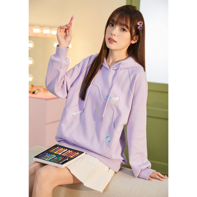 [3件8.5折118.9元,叠加优惠券]唐狮秋季新款女卫衣连帽宽松独特图案别致上衣甜美学院风韩系