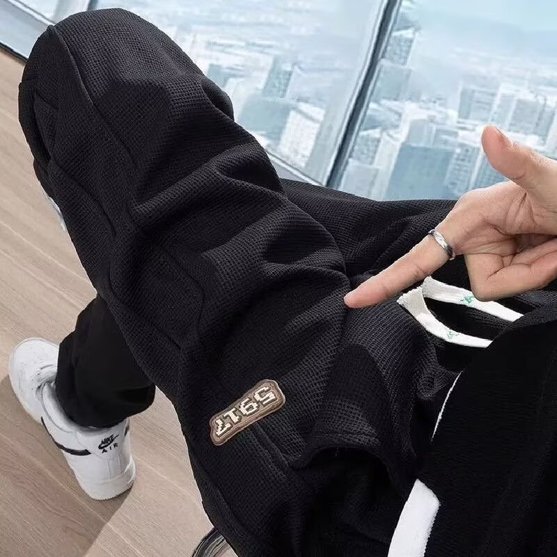 百搭休闲裤男宽松直筒休闲裤2025潮男束脚裤子百搭ins