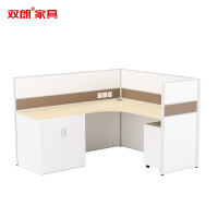 双朗 钢制屏风工位含床和柜 LST251618G 1.8*1.8*1.2m 白+橡木色 套