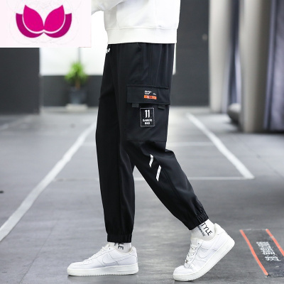 七斓2023工装裤男孩运动休闲中学生帅气夏薄青少年速干大童16岁裤