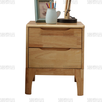洛泰远 实木床头柜简约床边柜子收纳柜储物柜 双抽款