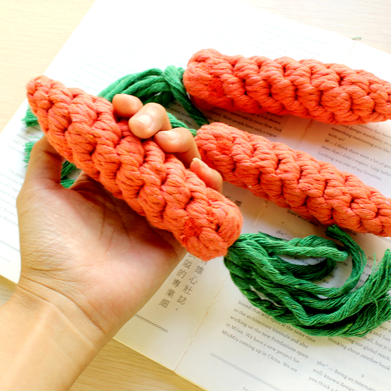 宠物耐咬绳结狗狗玩具胡萝卜棉绳泰迪金毛幼犬磨牙互动洁牙用品