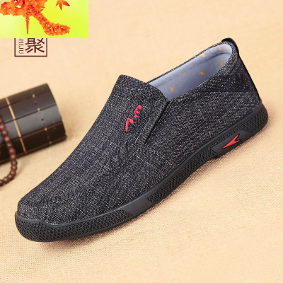 2020新款老北京布鞋男春季男鞋爸爸鞋软底一脚蹬帆布鞋休闲鞋简畅