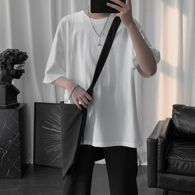 厂家直销-2021夏短袖T恤宽松版港风男女T恤1港风潮运动T恤简约打底上衣迈诗蒙