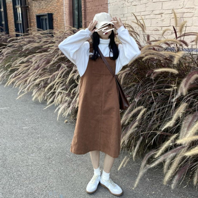 新款2021年春款女装日系可爱小个子背带裙子ins潮学生宽松连衣裙外穿