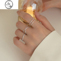 JiMi时尚个性戒指套装2022年新款潮韩ins女冷淡风叠戴食指戒网红指环