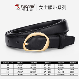 啄木鸟皮带女士真品2025新款配牛仔裤腰带时尚百搭黑色ins女款潮