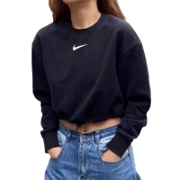NIKE耐克卫衣运动休闲针织圆领短款抽绳女装套头衫CJ3767-010 D