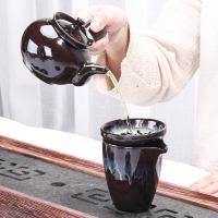 家柏饰(CORATED)窑变功夫茶具套装家用礼盒天目釉中式侧把泡茶壶建盏整套 Z