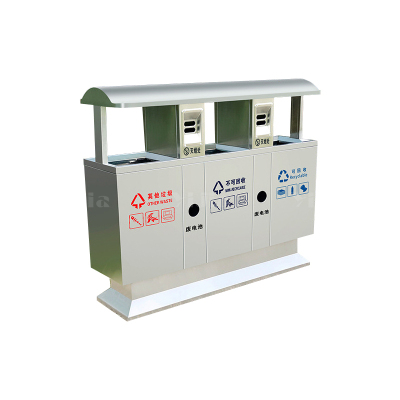 翌嘉YJ4070411 不锈钢分类垃圾箱公共场合环卫果皮箱户外垃圾桶 201不锈钢三分类北京桶