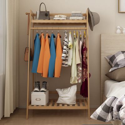 挂衣架落地卧室收纳置物竹省空间挂衣服的架子简易衣帽架