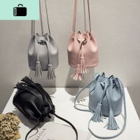 女士单肩包水桶斜挎包新款韩版休闲时尚潮学生少女包包女包NEW LAKE女斜挎包