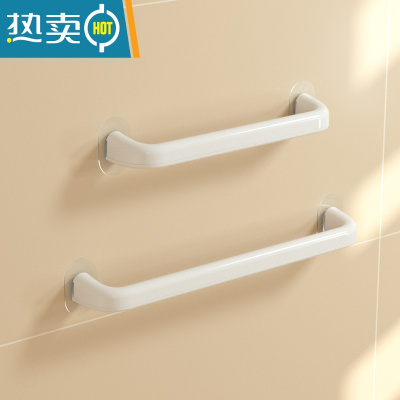 敬平浴室毛巾架免打孔卫生间置物架挂架儿童浴巾架晾毛巾杆子厨房日式 2个装 白色46cm+白色30.5cm浴室置物架
