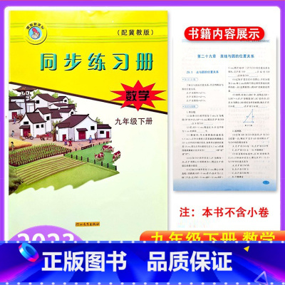 数学 九年级下 [正版]2023冀教版数学同步练习册初中九年级下册跟课练习 9年级下册数学河北教育出版社 跟课同步练习册