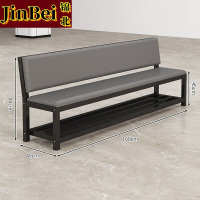锦北长条凳软包沙发换鞋凳等候靠背休息区长条椅子160*45*80cm双层
