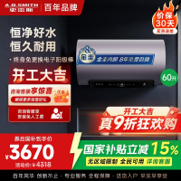 AO史密斯60升电热水器 国家补贴 金圭内胆 双棒分离速热 免换镁棒 免清洗短款 E60ED8-B