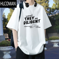HLCOMAN休闲短袖t恤男士夏季美式宽松潮牌学生情侣款白色半袖ins