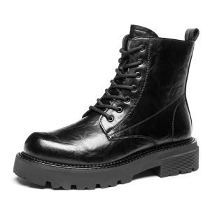 马丁靴男款真皮英伦风工装靴子潮秋冬新款高帮加绒皮靴厚底保暖棉