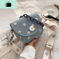 网红花朵链条小包包女2020新款潮百搭宽肩带单肩包斜挎时尚马鞍包NEW LAKE女士单肩包