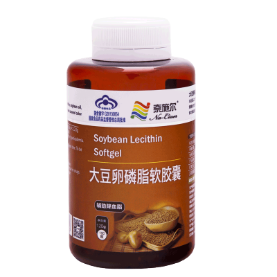 奈施尔大豆卵磷脂软胶囊100粒软磷脂大豆磷脂酰胆碱清脂降脂欧米伽3男女成人中老年人心血管保健品可以搭配通血管降压降脂茶