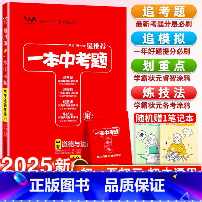 道德与法治 初中通用 [正版]星一本中考题道德与法治初三政治真题专项训练初中政治必刷题九年级一本涂书学霸状元手写提分笔记