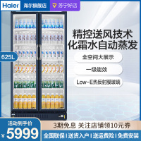 海尔(Haier)双门商用展示柜625升立式冷藏保鲜柜玻璃门饮料柜麻辣烫展示柜企业价商用冷柜 侧开门 SC-650