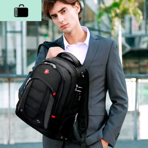 瑞士军刀双肩包17.3英寸电脑包大容量商务旅行背包学生书包防盗包NEW LAKE