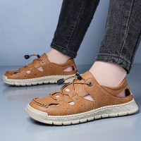 男士凉鞋2025新款时尚罗马镂空包头沙滩鞋子休闲男鞋