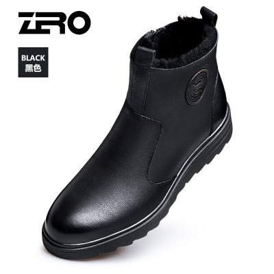 Zero零度男靴加绒保暖棉靴百搭潮流皮靴棉鞋羊皮毛高帮大头靴子男新款正品情人节礼物新年礼物