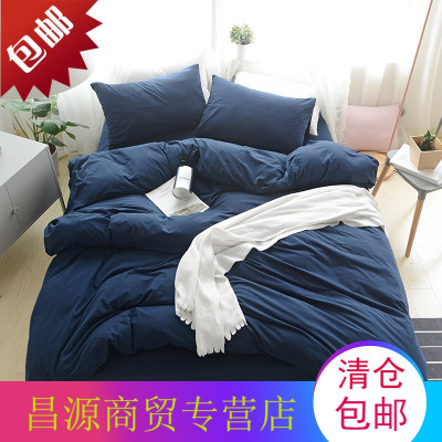 色织水洗棉绒四件套冬季保暖加绒三件套床单床笠款1.5米1.8米床品