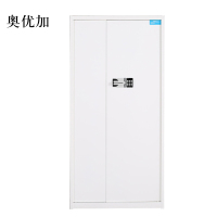 奥优加保险柜铁皮资料柜矮柜办公室储物柜通门白色国宝锁900*420*1850
