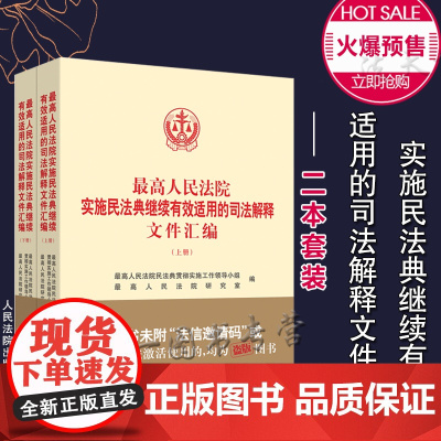 正版 2021年版最高人民法院实施民法典继续有效适用的司法解释文件汇编 全套装二册2册 人民法院出版社