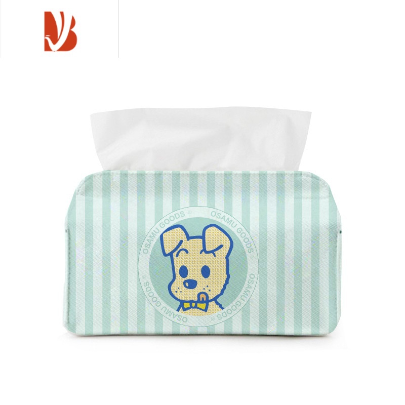三维工匠原田治条纹ins卡通可爱头像纸巾盒布艺抽纸盒办公室创意设计中号 03狗狗