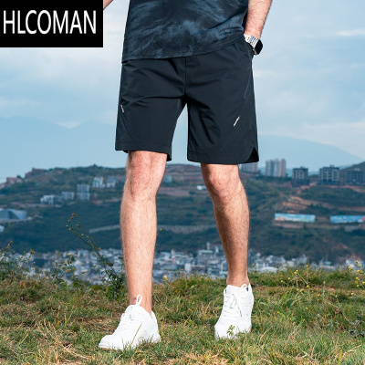 HLCOMAN薄款速干休闲短裤男夏季直筒宽松运动篮球裤网眼透气五分裤