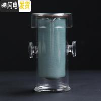 三维工匠功夫茶具玻璃双耳泡茶器透明家用耐热泡红茶茶具陶瓷旅行套装 泡茶器