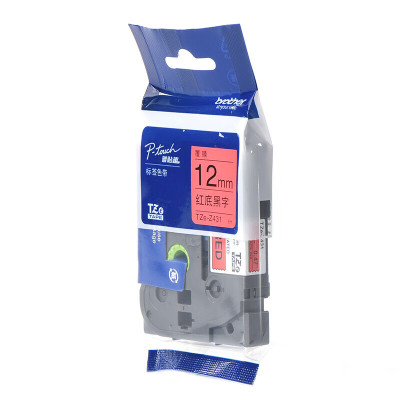 兄弟(brother)TZE-Z431标签机色带原装标签打印机标签带标签纸12mm宽度 红底黑字12mm