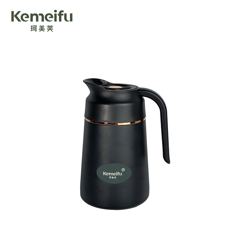 珂美芙 厨房工具 不锈钢真空保温壶 黑色1.3L 个