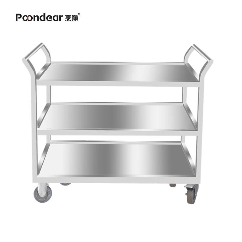 烹巅Poondear 不锈钢三层推车201 0.8mm厚(餐车)