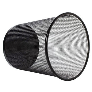 囍诺 金属网状垃圾桶12L无盖大号 办公室垃圾桶客厅铁丝网状纸篓