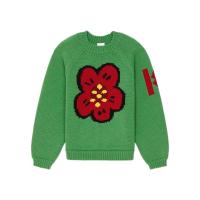 高田贤三(Kenzo)羊毛长袖毛衣女圆领百搭显瘦运动休闲套头衫秋冬