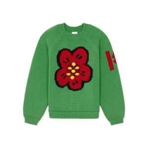 高田贤三(Kenzo)羊毛长袖毛衣女圆领百搭显瘦运动休闲套头衫秋冬