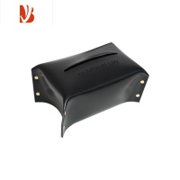 三维工匠北欧皮革抽纸盒简约ins创意轻奢创意家用客厅餐桌车载纸巾盒 黑色大号