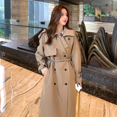 七斓风衣女中长款2020新款韩版宽松流行休闲英伦风气质女神范秋季外套风衣