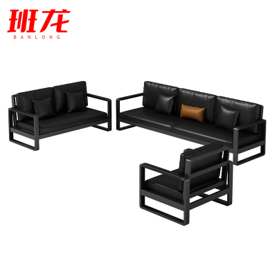班龙皮质沙发3+2+1黑色套