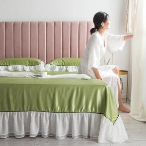 家柏饰(CORATED)水晶丝凉席床裙三件套可折叠冰丝席1.8m床单席子夏空调软席
