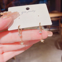 韩版气质微镶锆石流苏耳环耳扣2024年新潮精致高级感星星吊坠耳饰送女朋友老婆情人节七夕生日礼物
