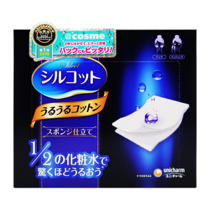 Unicharm尤妮佳 超吸收省水二分之一湿敷化妆棉 40枚