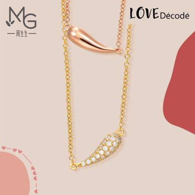 周生生(CHOWSANGSANG)18K红黄分色黄金LOVEDECODE爱情密语钻石项链86808N42厘米